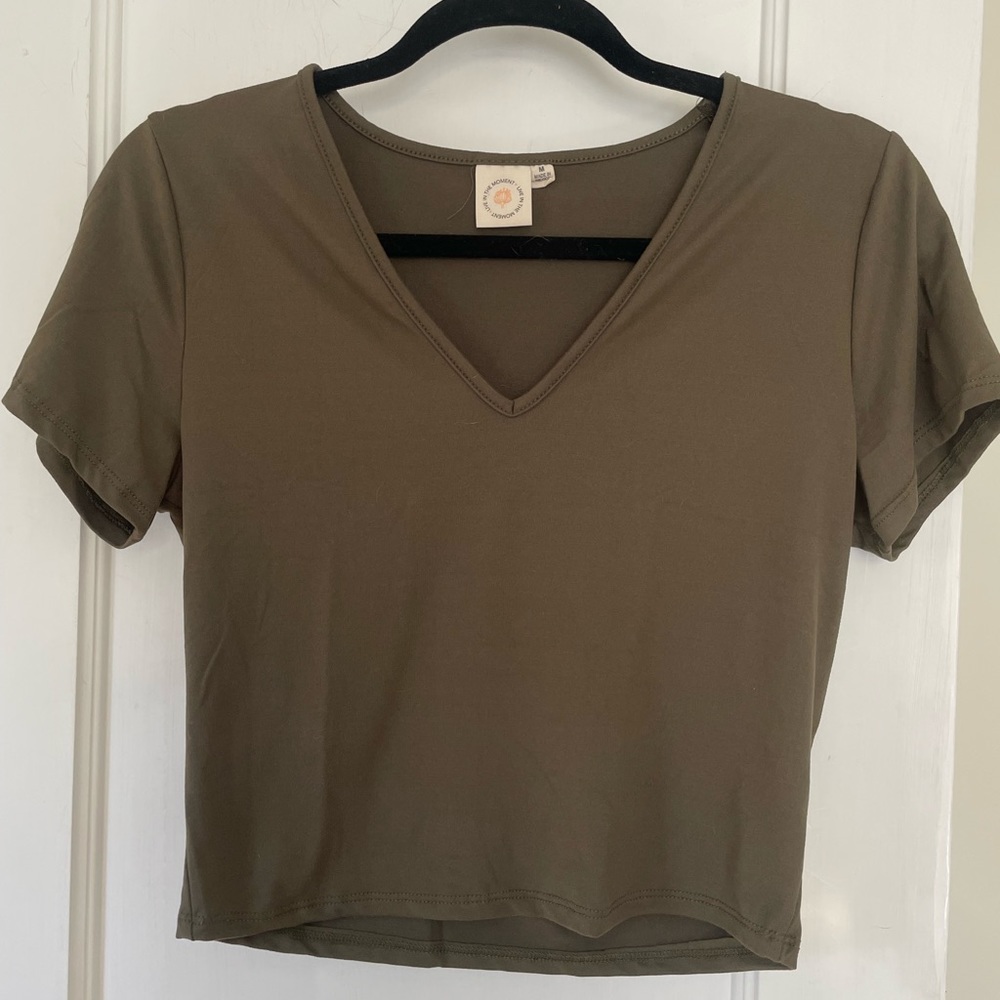 Olive green crop top